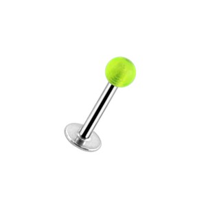 Transparent Green Acrylic Labret / Tragus Bar Stud Ring w/ Ball