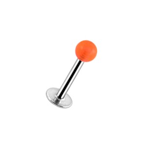 Piercing Labret / Tragus Acrílico Naranja Transparente Bola