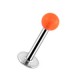 Transparent Orange Acrylic Labret / Tragus Bar Stud Ring w/ Ball