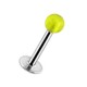 Transparent Yellow Acrylic Labret / Tragus Bar Stud Ring w/ Ball