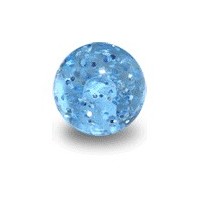 Acrylic UV Light Blue Piercing Glitter Only Ball