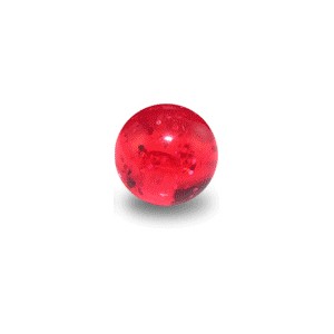 Boule de Piercing Acrylique Rouge UV Scintillante