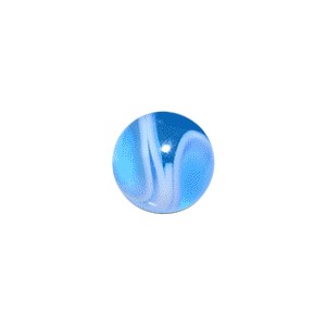 Boule de Piercing Acrylique Bleue Clair UV Marbrée