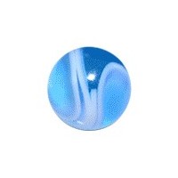 Acrylic UV Light Blue Piercing Marbled Only Ball