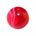Acrylic UV Red Piercing Marbled Only Ball