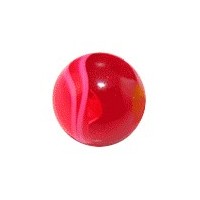 Acrylic UV Red Piercing Marbled Only Ball