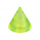 Spike de Piercing Acrílico Verde Transparente UV Sólo