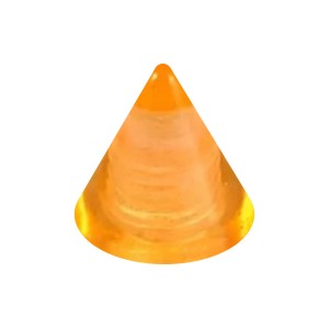 Spike de Piercing Acrílico Naranja Transparente UV Sólo