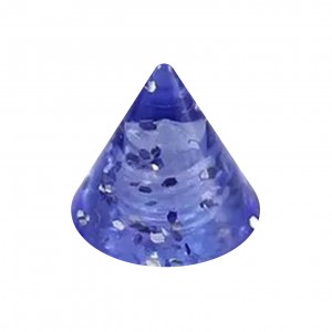 Einzelne Piercing-Spitze Acryl Dunkelblau UV Glitzernd