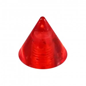 Spike de Piercing Acrílico Rojo UV Lentejuela