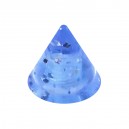 Spike de Piercing Acrílico Azul Claro UV Lentejuela