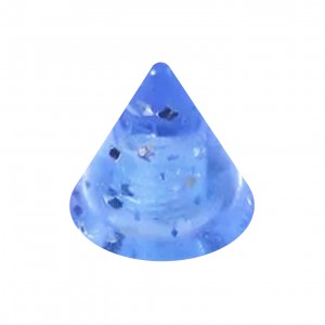 Einzelne Piercing-Spitze Acryl Hellblau UV Glitzernd