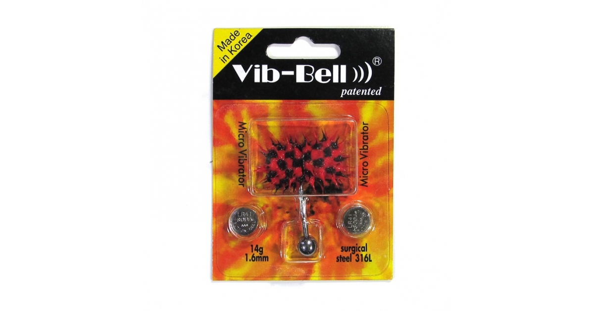 Red / Black Biocompatible Silicone Vib-Bell Vibrating Tongue Ring