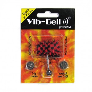 Piercing Vibrante Lengua Vib-Bell Silicona Biocompatible Rojo / Negro