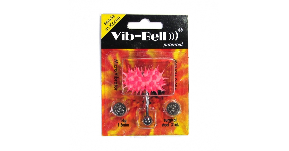Pink / Pink Biocompatible Silicone Vib-Bell Vibrating Tongue Ring