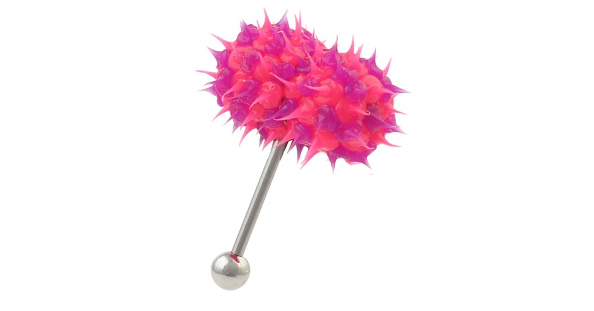 Purple / Pink Biocompatible Silicone Vib-Bell Vibrating Tongue Ring