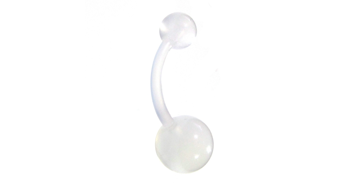 Lot De 8 Piercings De Nombril En Bioflex - Tige Flexible 10 Mm, Boules Acrylique, Couleurs UV