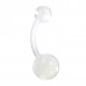 Bioflex White Belly Bar Navel Button Ring