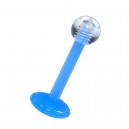 Ball Light Blue Lip / Tragus Bioflex Bar Stud Ring