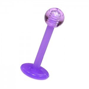 Tragus- / Lippenpiercing Stecker Bioflex Lila Kugel