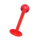 Tragus- / Lippenpiercing Stecker Bioflex Rot Kugel