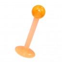 Ball Orange Lip / Tragus Bioflex Bar Stud Ring
