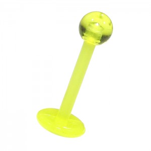 Tragus- / Lippenpiercing Stecker Bioflex Gelb Kugel