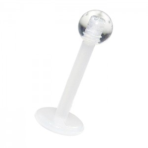 Tragus- / Lippenpiercing Stecker Bioflex Weiß Transparent Kugel