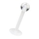 Tragus- / Lippenpiercing Stecker Bioflex Wei&szlig; Transparent Kugel