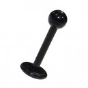 Tragus- / Lippenpiercing Stecker Bioflex Blackline Schwarz Kugel
