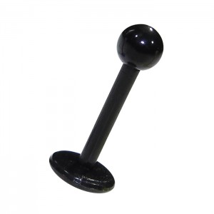 Tragus- / Lippenpiercing Stecker Bioflex Blackline Schwarz Kugel