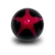 Acrylic UV Body Piercing Ball with Red / Black Star