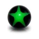Acrylic UV Body Piercing Ball with Green / Black Star
