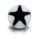 Acrylic UV Body Piercing Ball with Black / White Star