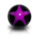 Acrylic UV Body Piercing Ball with Purple / Black Star