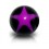 Boule de Piercing Acrylique UV Etoile Violette / Noir