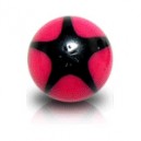 Bola de Piercing Acrílico UV Estrella Negro / Rosa
