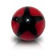 Boule de Piercing Acrylique UV Etoile Noire / Rouge