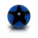 Boule de Piercing Acrylique UV Etoile Noire / Bleu Foncé