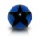 Boule de Piercing Acrylique UV Etoile Noire / Bleu Foncé