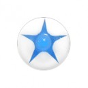 Acrylic UV Body Piercing Ball with Light Blue / White Star