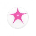 Acrylic UV Body Piercing Ball with Pink / White Star