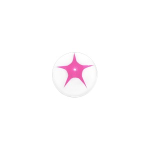 Bola de Piercing Acrílico UV Estrella Rosa / Blanco