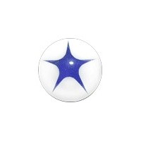 Boule de Piercing Acrylique UV Etoile Bleue Foncé / Blanc