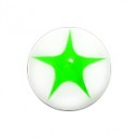 Bola de Piercing Acrílico UV Estrella Verde / Blanco