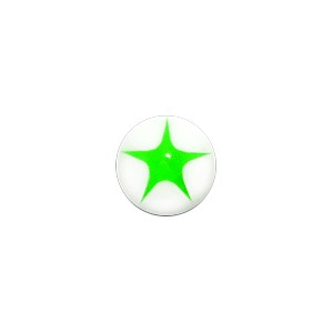 Boule de Piercing Acrylique UV Etoile Verte / Blanc