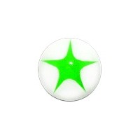 Boule de Piercing Acrylique UV Etoile Verte / Blanc