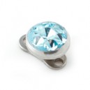 Rond Strass Cristal Bleu Turquoise pour Piercing Microdermal