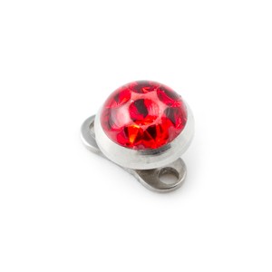 Redondo Strass Cristal Rojo para Piercing Microdermal