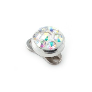 Rainbow Round Crystal Strass Top for Microdermal Piercing